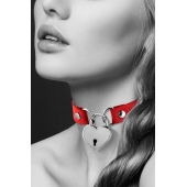Красный чокер с замком в форме сердца - Bijoux Pour Toi - купить с доставкой в Новом Уренгое