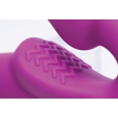 Ярко-розовый безремневой вибрострапон Evoke Vibrating Strapless Silicone Strap-on Dildo - XR Brands - купить с доставкой в Новом Уренгое