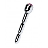 Серебристый уретральный плаг со стразом - 7 см. - ToyFa - купить с доставкой в Новом Уренгое