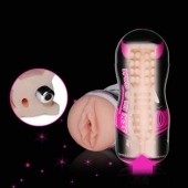 Мастурбатор-вагина Sex In A Can Vibra Vagina Tunnel - Lovetoy - в Новом Уренгое купить с доставкой