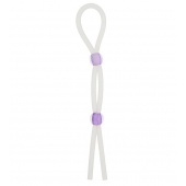 Прозрачное эрекционное кольцо-лассо SILICONE LASSO COCK RING DUAL BEADS - NMC - в Новом Уренгое купить с доставкой