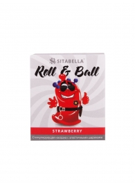 Стимулирующий презерватив-насадка Roll   Ball Strawberry - Sitabella - купить с доставкой в Новом Уренгое