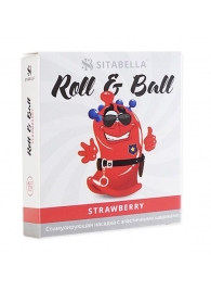 Стимулирующий презерватив-насадка Roll   Ball Strawberry - Sitabella - купить с доставкой в Новом Уренгое