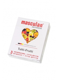 Жёлтые презервативы Masculan Ultra Tutti-Frutti с фруктовым ароматом - 3 шт. - Masculan - купить с доставкой в Новом Уренгое