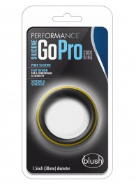 Черно-желтое силиконовое эрекционное кольцо Silicone Go Pro Cock Ring - Blush Novelties - в Новом Уренгое купить с доставкой