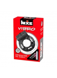 Чёрное эрекционное виброкольцо Luxe VIBRO  Африканский Эль Дьябло  + презерватив - Luxe - в Новом Уренгое купить с доставкой