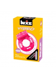 Розовое эрекционное виброкольцо Luxe VIBRO  Ужас Альпиниста  + презерватив - Luxe - в Новом Уренгое купить с доставкой