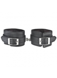 Черные фиксаторы для ног на цепи с мехом внутри - Lux Fetish - купить с доставкой в Новом Уренгое