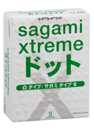 Презервативы Sagami Xtreme SUPER DOTS с точками - 3 шт. - Sagami - купить с доставкой в Новом Уренгое