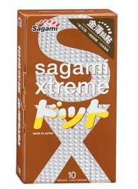 Презервативы Sagami Xtreme FEEL UP с точечной текстурой и линиями прилегания - 10 шт. - Sagami - купить с доставкой в Новом Уренгое