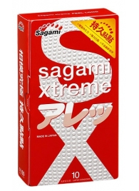 Утолщенные презервативы Sagami Xtreme Feel Long с точками - 10 шт. - Sagami - купить с доставкой в Новом Уренгое