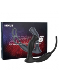 Черная анальная пробка NEXUS SIMUL8 с фиксацией на теле кольцами - Nexus Range - в Новом Уренгое купить с доставкой