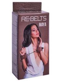 Коричневые кожаные наручники Maya - Rebelts - купить с доставкой в Новом Уренгое