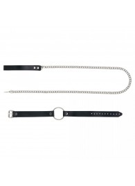 Черный поводок и чокер с кольцом Rada - Rebelts - купить с доставкой в Новом Уренгое