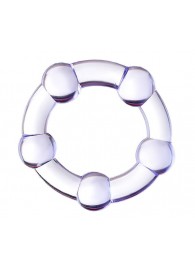 Фиолетовое эрекционное кольцо на пенис с бусинами - Штучки-дрючки - в Новом Уренгое купить с доставкой