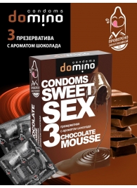 Презервативы для орального секса DOMINO Sweet Sex с ароматом шоколадного мусса - 3 шт. - Domino - купить с доставкой в Новом Уренгое
