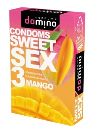 Презервативы для орального секса DOMINO Sweet Sex с ароматом манго - 3 шт. - Domino - купить с доставкой в Новом Уренгое