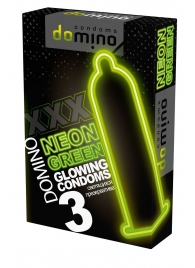 Презервативы DOMINO Neon Green со светящимся в темноте кончиком - 3 шт. - Domino - купить с доставкой в Новом Уренгое