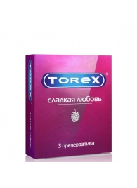 Презервативы Torex  Сладкая любовь  с ароматом клубники - 3 шт. - Torex - купить с доставкой в Новом Уренгое