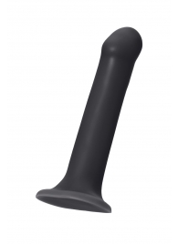 Черный фаллос на присоске Silicone Bendable Dildo L - 19 см. - Strap-on-me - купить с доставкой в Новом Уренгое