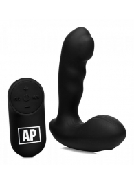 Черный стимулятор простаты Alpha-Pro 7X P-Milker Silicone Prostate Stimulator with Milking Bead - XR Brands - в Новом Уренгое купить с доставкой