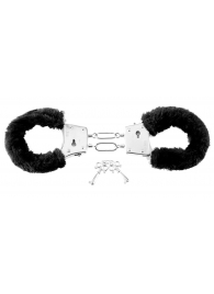 Меховые чёрные наручники Beginner s Furry Cuffs - Pipedream - купить с доставкой в Новом Уренгое