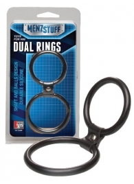 Чёрное двойное эрекционное кольцо Dual Rings Black - Dream Toys - в Новом Уренгое купить с доставкой