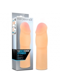 Телесная насадка-удлинитель на пенис PERFORMANCE 1.5INCH COCK XTENDER - 16 см. - Blush Novelties - в Новом Уренгое купить с доставкой