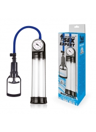 Прозрачная вакуумная помпа Sex Expert с манометром - Sex Expert - в Новом Уренгое купить с доставкой