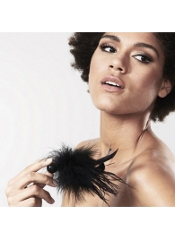 Черная перьевая кисточка POM POM FEATHER TICKLER - Bijoux Indiscrets - купить с доставкой в Новом Уренгое