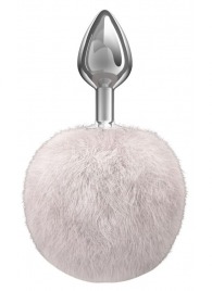 Серебристая анальная пробка с белым пушистым хвостиком Twinkle - Lola Games - купить с доставкой в Новом Уренгое