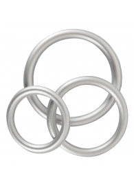 Набор из 3 эрекционных колец под металл Metallic Silicone Cock Ring Set - Orion - в Новом Уренгое купить с доставкой