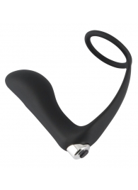 Черное эрекционное кольцо с анальной вибропробкой Vibrating Ring   Plug - Orion - в Новом Уренгое купить с доставкой
