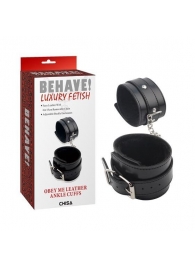 Черные оковы на ноги Obey Me Leather Ankle Cuffs - Chisa - купить с доставкой в Новом Уренгое