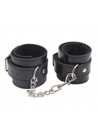 Черные оковы на ноги Obey Me Leather Ankle Cuffs - Chisa - купить с доставкой в Новом Уренгое