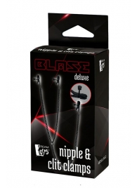 Черные зажимы на соски и клитор на цепочке DELUXE NIPPLE   CLIT CLAMPS - Dream Toys - купить с доставкой в Новом Уренгое