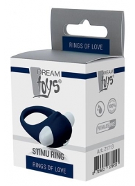 Гладкое синее эрекционное виброкольцо STIMU RING - Dream Toys - в Новом Уренгое купить с доставкой