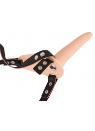 Телесный поясной страпон с вибрацией Vibrating Strap-On - 15,7 см. - Orion - купить с доставкой в Новом Уренгое