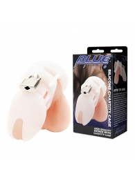 Белая клетка целомудрия Silicone Chastity Cage - BlueLine - купить с доставкой в Новом Уренгое