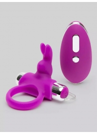 Лиловое виброкольцо с пультом ДУ Remote Control Cock Ring - Happy Rabbit - в Новом Уренгое купить с доставкой