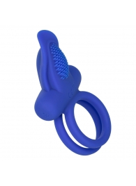 Синее перезаряжаемое эрекционное кольцо Silicone Rechargeable Dual Pleaser Enhancer - California Exotic Novelties - в Новом Уренгое купить с доставкой