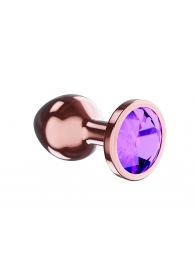 Пробка цвета розового золота с фиолетовым кристаллом Diamond Amethyst Shine S - 7,2 см. - Lola Games - купить с доставкой в Новом Уренгое