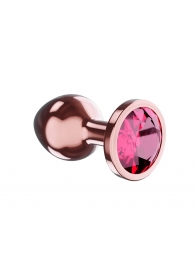 Пробка цвета розового золота с малиновым кристаллом Diamond Ruby Shine S - 7,2 см. - Lola Games - купить с доставкой в Новом Уренгое