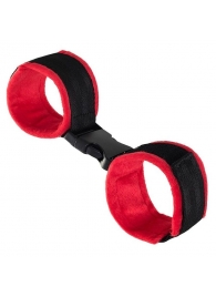 Красно-черные велюровые оковы Anonymo - ToyFa - купить с доставкой в Новом Уренгое