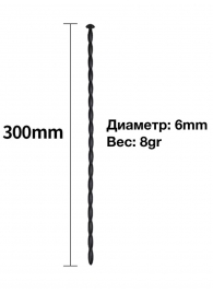 Черный уретральный расширитель - 30 см. - Rubber Tech Ltd - купить с доставкой в Новом Уренгое