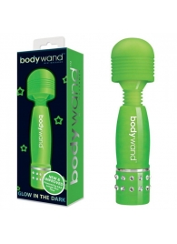 Светящийся в темноте жезловый мини-вибратор с кристаллами Mini Massager Glow In The Dark - Bodywand