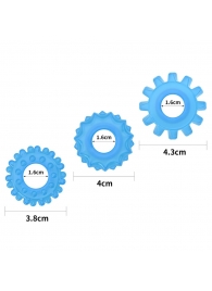 Набор из 3 голубых, светящихся в темноте эрекционных колец Lumino Play - Lovetoy - в Новом Уренгое купить с доставкой
