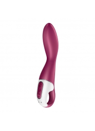 Малиновый вибромассажер для стимуляции G-точки Heated Thrill - 20,6 см. - Satisfyer