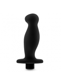 Черный анальный вибромассажёр Silicone Vibrating Prostate Massager 02 - 10,8 см. - Blush Novelties - в Новом Уренгое купить с доставкой