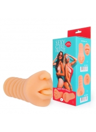 Телесный мастурбатор-ротик с высунутым язычком - Bior toys - в Новом Уренгое купить с доставкой